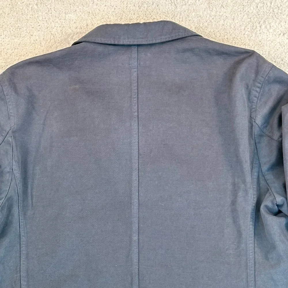 Wallace and Barnes Chore Blazer Slim Fit Cotton Linen Blend Navy Blue Size - Picture 4 of 12